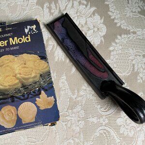 Handcrafted butter dish & Fleur-de-lis butter mold